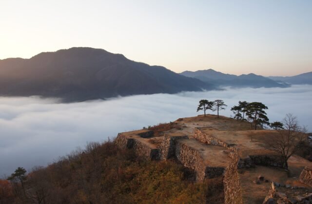 竹田城跡的總石垣與清晨雲海（天空之城）