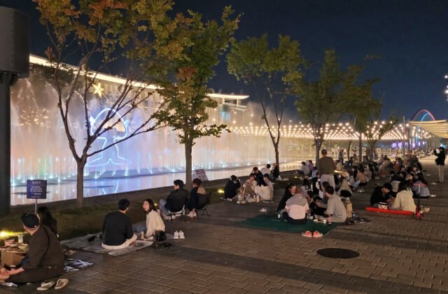 대전 엑스포과학공원 한빛탑과 음악분수 야경