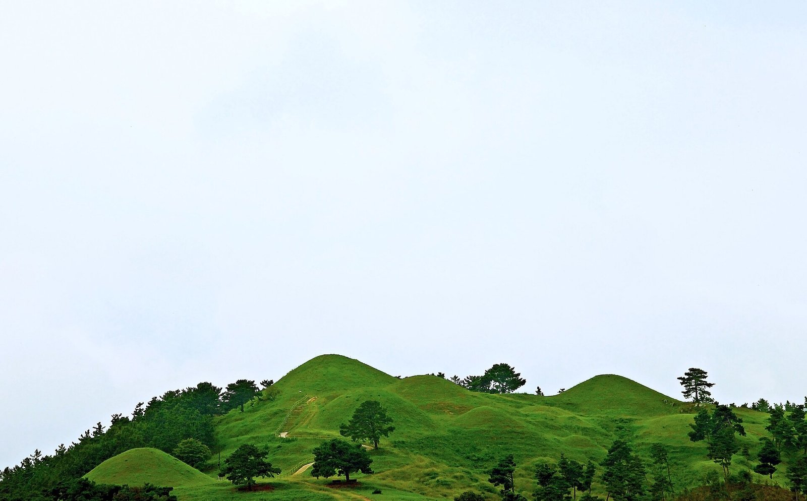 高靈池山洞古墳群沿山稜排開的圓形封土
