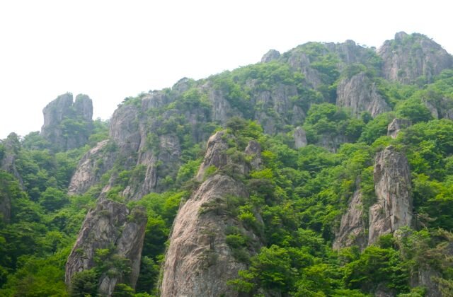 大屯山칠성봉壁立奇岩群全景