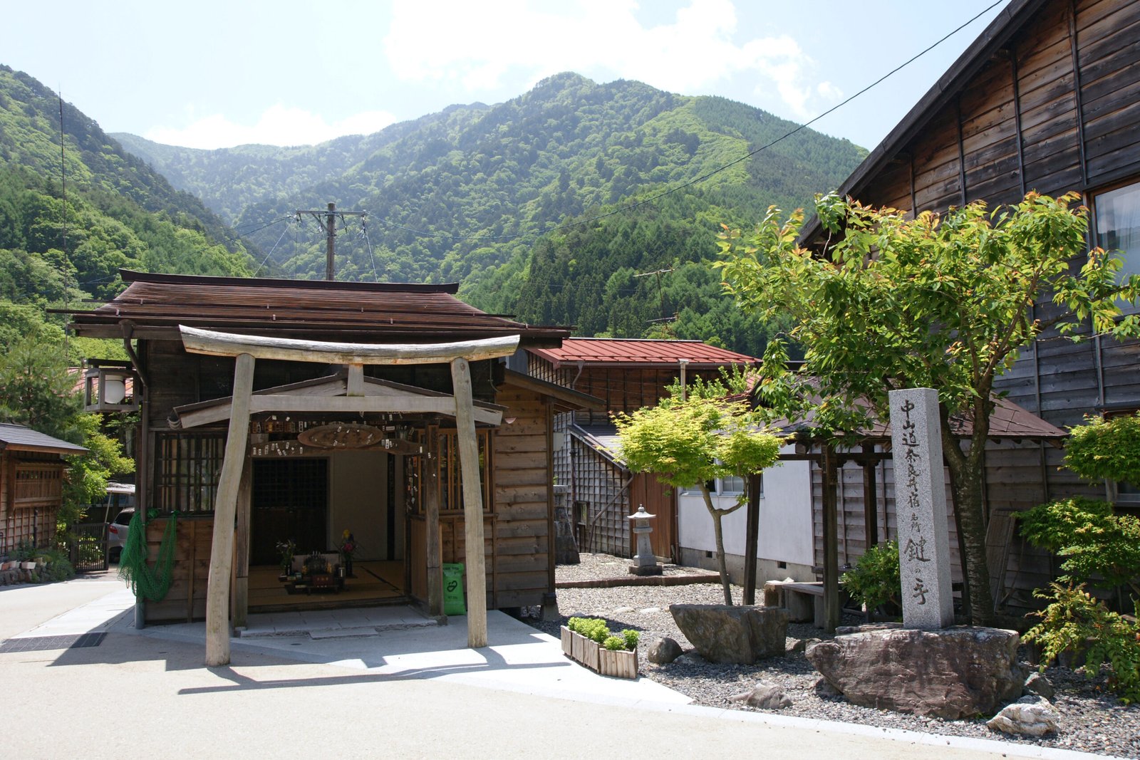 奈良井宿中山道歷史街道與木曽群山