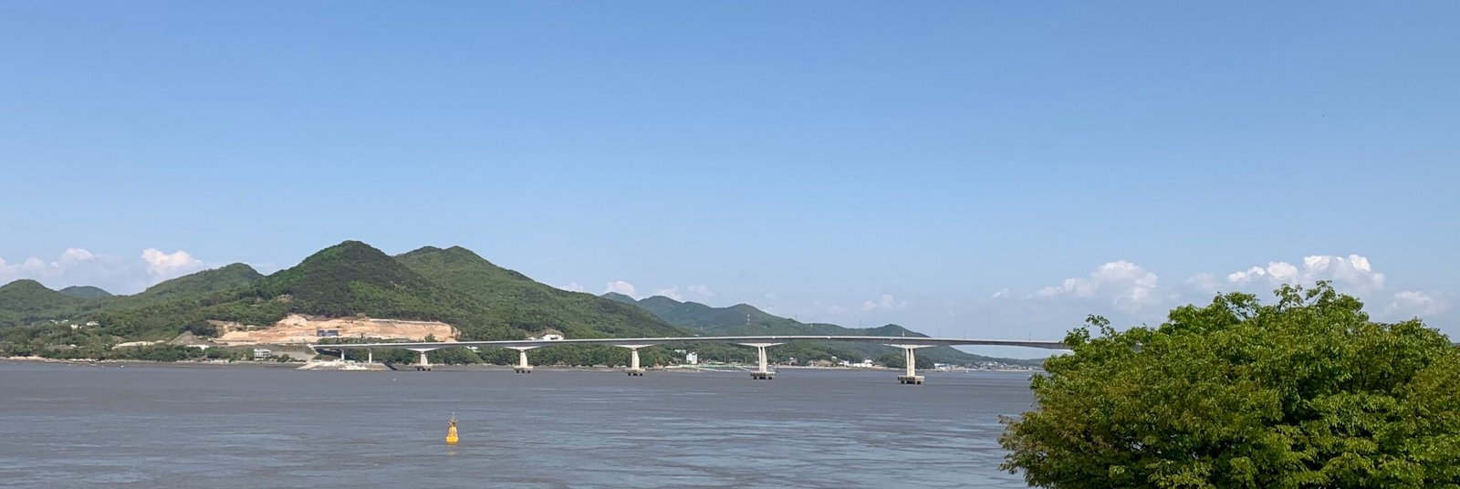 石毛大橋橫跨海峽連接江華島與石毛島全景