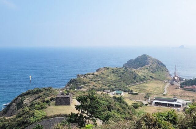 濟州西歸浦龍頭海岸與周邊海岸線遠眺